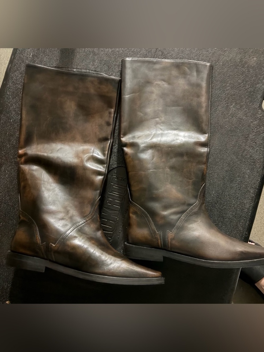 Free People Classic Tall Leather Riding Boots - Dark Brown NWOB.sz.11